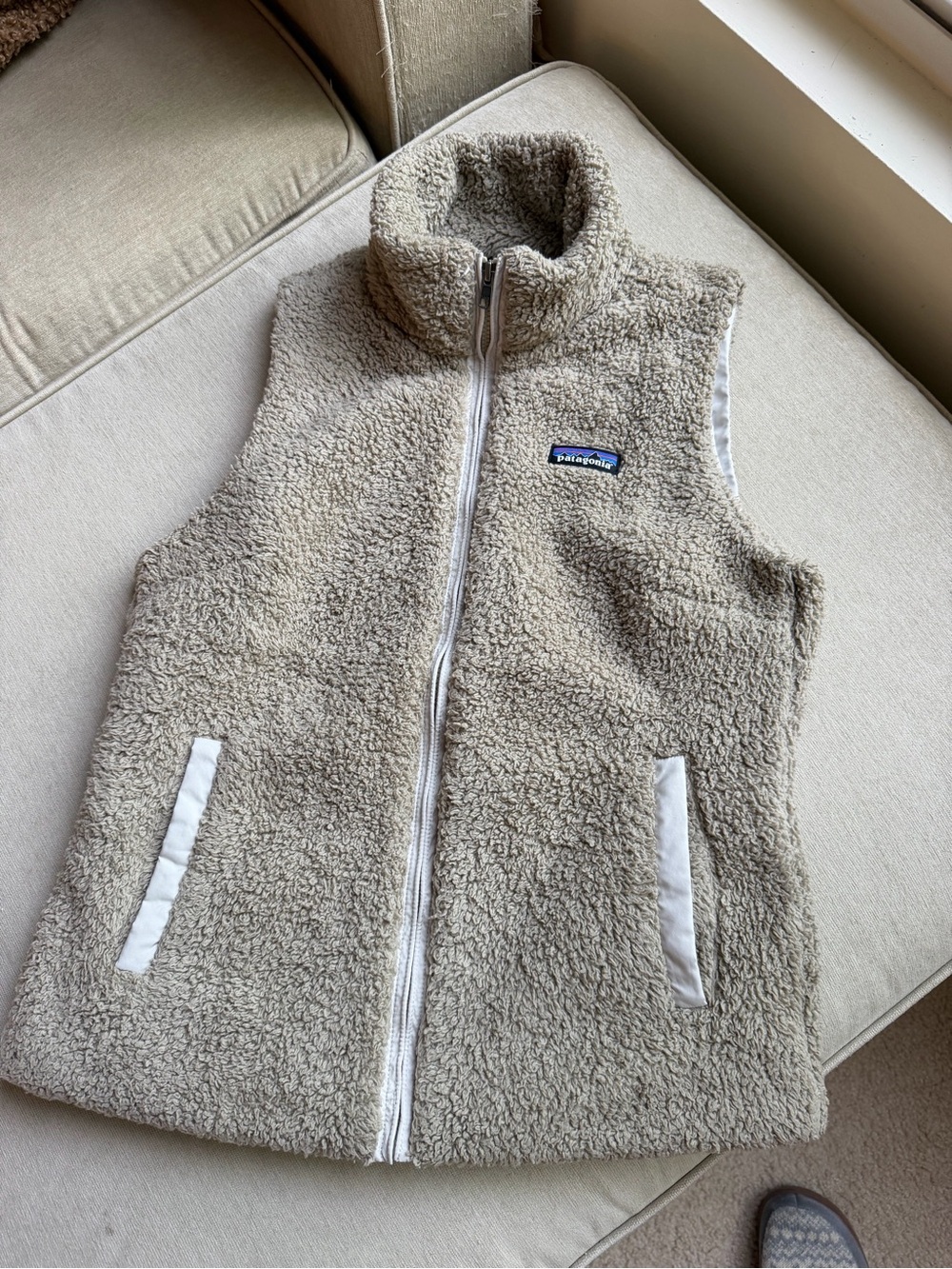 Patagonia women’s Beige Sherpa Fleece Vest